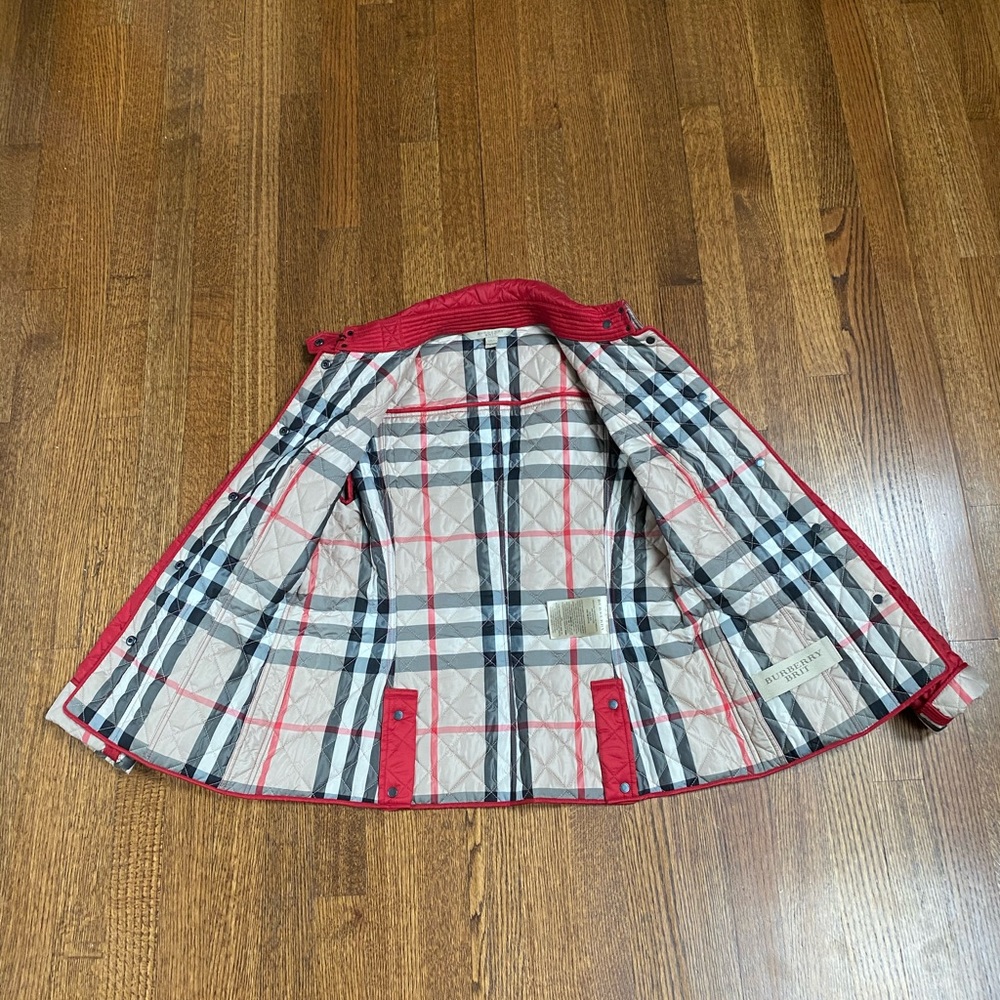 Burberry Red Quilted Button Jacket - image 2